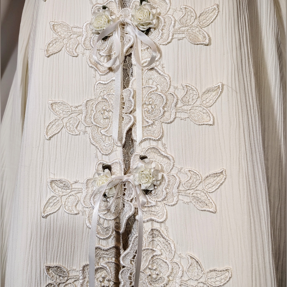 2 Pc:Fitting Image Vintage Long Sleeve Jacket+Sleeveless Maxi Dress, Ivory, 18 - Picture 7 of 16